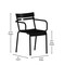 Flash Furniture Black All-Weather Steel Dining Chair, 4PK 4-XU-CH-10318-ARM-BK-GG - alternate 4